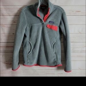 Patagonia Re Tool Snap Fleece  Long Sleeve Pullover Gray Pink Gorpcore Small
